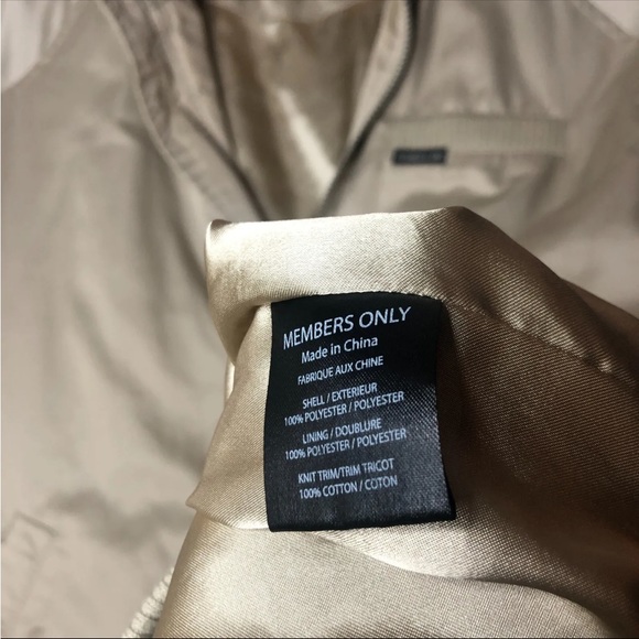 MEMBERS ONLY Iconic Classic Racer Khaki Sz L Satin Bomber Jacket 3/4 Sleeve - Picture 8 of 9